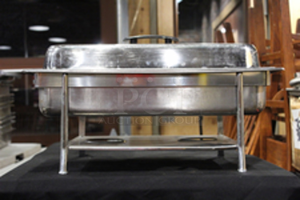 Full Size Chafer w/ Lift Off Lid. 8 quart, full-size, welded frame, dripless water pan, lift-off cover with plastic handle, duel fuel holder, stainless steel, mirror-finish - Image 2 of 5
