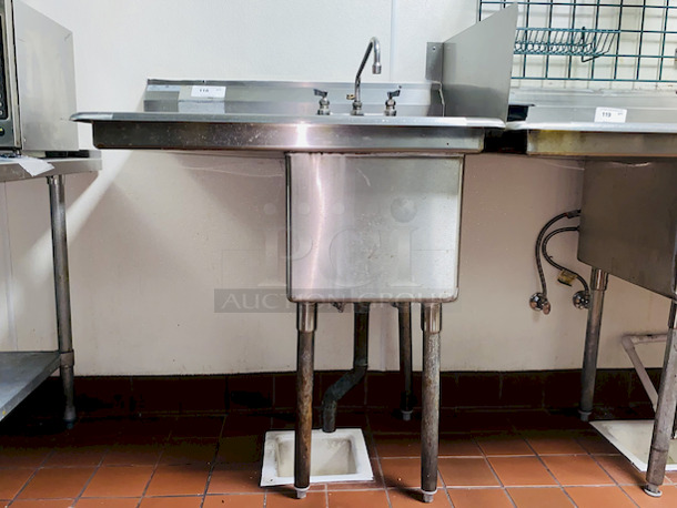 SPRECTACULAR! Duke Manufacturing SDTS-2116-11L Stainless Steel Prep Sink with Left Side Drainboard. 
Condition: 10
Comes complete with faucet. Bowl measures 16 x 21 x 13 inches.

36-1/2x27x44 - Image 4 of 6