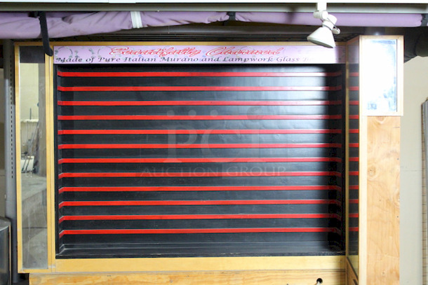 AMAZING! Kiosk With Point of Sales Station, Locking Drawers, Track Lighting. On Commercial Casters. 150x95-1/2x132. 115v Pictured With Drawers Taken Out. - Image 2 of 9