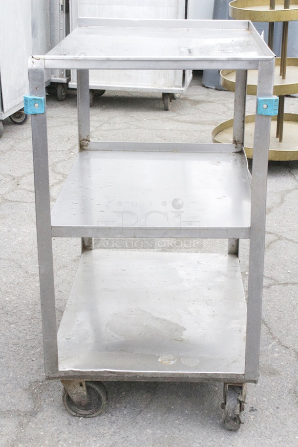 Lakeside 359 Three Shelf Drawerless Stainless Steel Equipment Stand On Commercial Casters, 300LB Capacity.  - Image 4 of 6