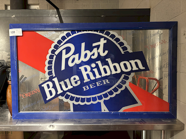 PEFECT ADDITION TO YOUR BAR! Pabst Blue Ribbon PBS12749 PBR 28x48 Mirror  - Image 1 of 2