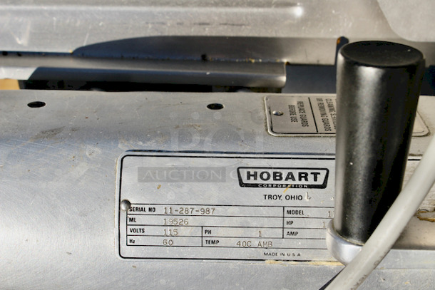 AWESOME! Hobart 1712R Roast Beef Slicer, 11-3/4" Blade.  Volts 115, Hz 60, Ph 1, Amp 6.2, HP 1/3, RPM 1725. 26"x17x28 - Image 5 of 6