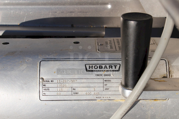 AWESOME! Hobart 1712R Roast Beef Slicer, 11-3/4" Blade.  Volts 115, Hz 60, Ph 1, Amp 6.2, HP 1/3, RPM 1725. 26"x17x28 - Image 6 of 6