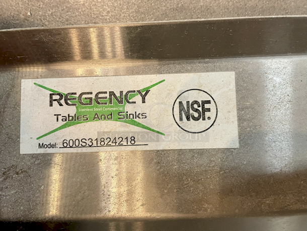 AWESOME!! Regency 94" 16-Gauge Stainless Steel Three Compartment Commercial Sink with 2 Drainboards + Pre Wash Unit Bowl Dimensions - 18" x 24" x 14". Overall: 94x29-13/16x43-3/4 - Working Surface Height 36-1/2, Backspalsh Height - 7-1/4,  - Image 5 of 5