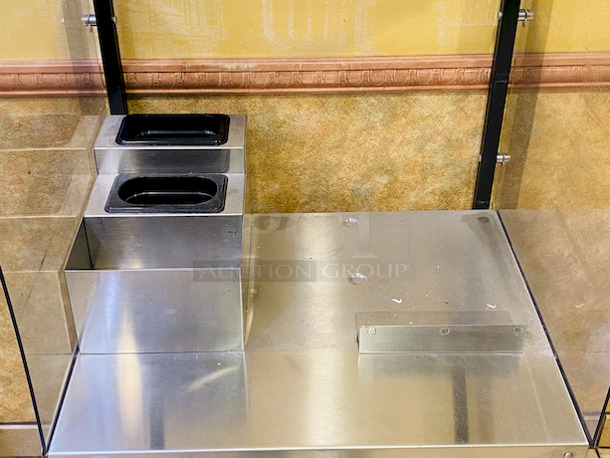 BEAUTIFUL! Soup Station With Sneeze Guard, San Jamar Soup Bowl Holders, Under Counter Storage, Condiment Holders, On Commercial Casters.  - Image 5 of 8