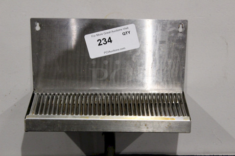 NICE!  Wall Mount Drip Tray – Brushed Stainless – With Drain