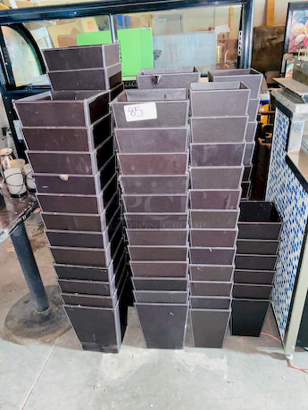 BEAUTIFUL! Huge Lot of 80 Faux Leather Trash Receptacles