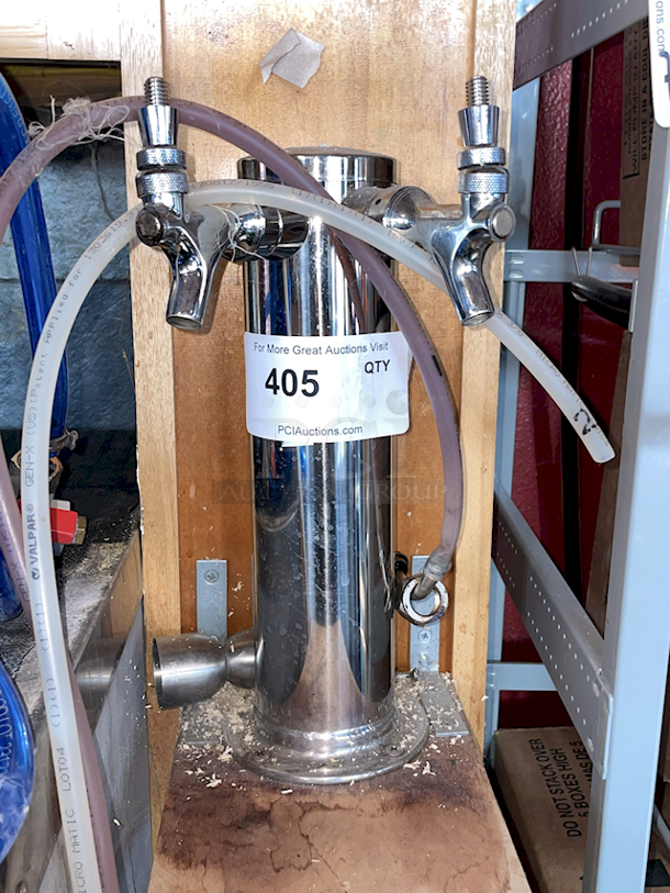BEAUTIFUL! Brushed Stainless Steel Column With 2 Nitro Taps.  - Image 1 of 1