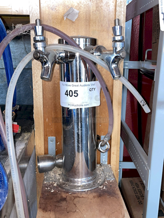 BEAUTIFUL! Brushed Stainless Steel Column With 2 Nitro Taps. 