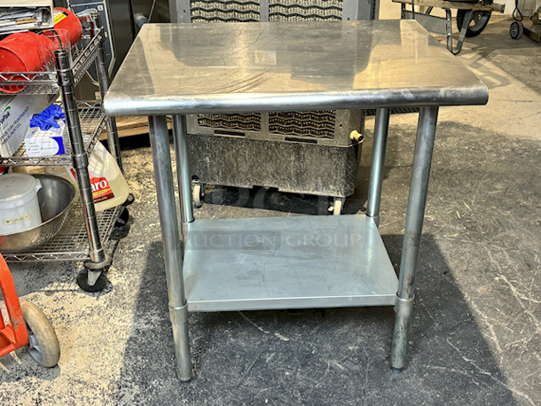 LIKE NEW! Heavy Duty 30"x24" Stainless Steel Work Table With Galvanized Under-Shelf - Image 4 of 7