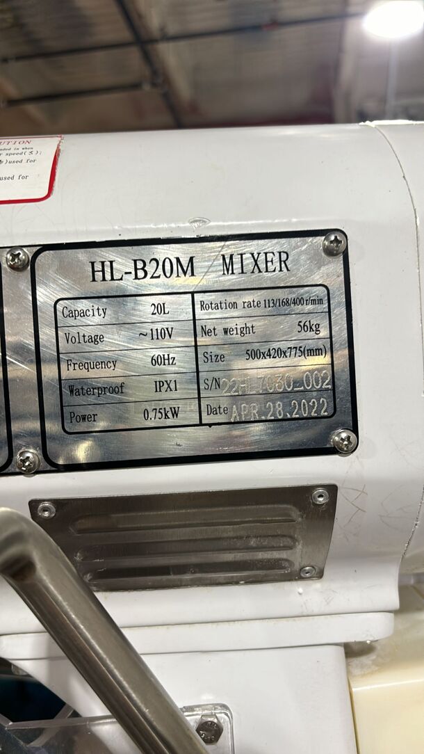Prepline HL-B20M 20 Qt. Gear Driven Planetary Mixer with Guard
 - Image 6 of 6