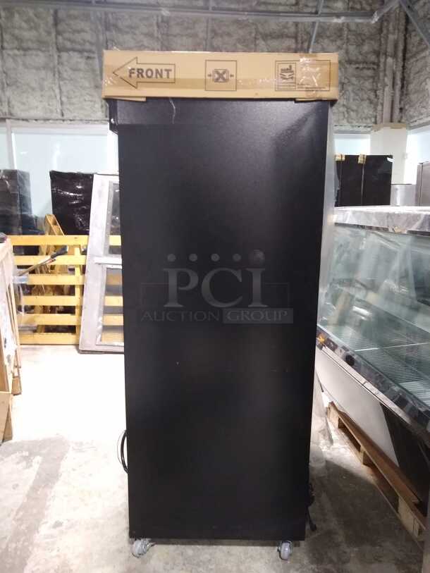 Dukers DSM-40SR Commercial Glass Sliding 2-Door Merchandiser Refrigerator in Black
 - Image 4 of 9