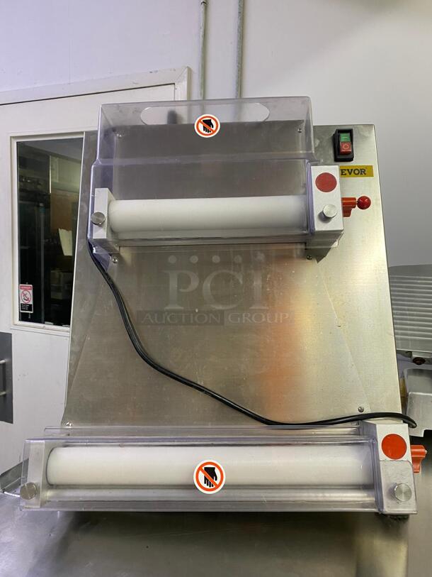 VEVOR Pizza Dough Roller Sheeter, 3-15 Inch Automatic Commercial Pizza Press, 390W Electric 260 Per Hour Dough Roller, Stainless Steel Adjustable Thickness Dough Machine, for Pasta Maker Equipment
 - Image 1 of 5