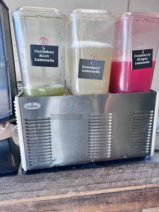 Working Crathco D35-3 Refrigerated Drink Dispenser w/ (3) 5 gal Bowls, Pre Mix, 115v Tested and Working - Image 2 of 5