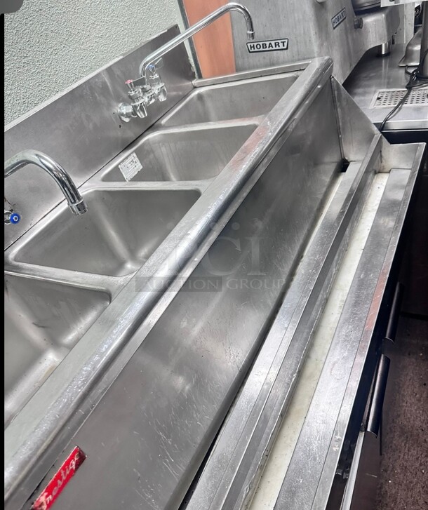 Commercial Heavy Duty 48 inch Stainless Steel 4 Compartment Bar Sink NSF - Image 3 of 5