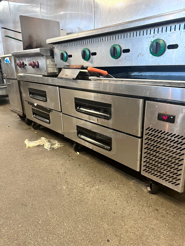 Working Norlake NLCB72 AdvantEDGE Refrigerated Chef Base 72 inch Wide 115 Volt - Image 3 of 5