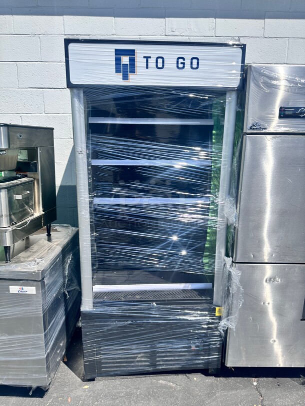 One Year Old Cooler Depot ERTS-220L Open Air 36 inch Chiller Air Curtain Refrigerator 115 Volt  - Image 3 of 6