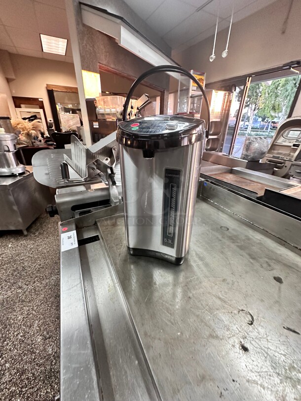 New Open Box Chefman Electric Hot Water Pot with Safety Lock, Stainless Steel, 5.3 Liter - Image 3 of 8