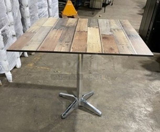 BRAND NEW! HPL - DRIFTWOOD TABLE TOP 24 By 24 Suitable For Indoor/Outdoor Use! High Pressure Laminate! Weatherproof, Scratch and UV-Resistant! Java Finish! - Image 1 of 8