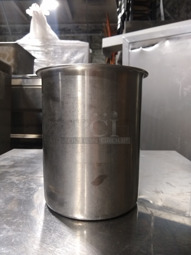 Tablecraft 6X7 Round Brushed Stainless Steel Utensil Holder

 - Image 2 of 2