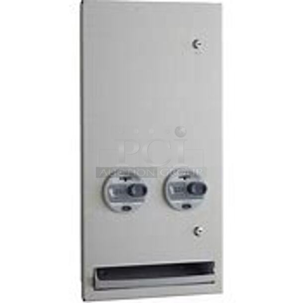One NEW Bobrick Recessed Stainless Steel Tampon Vendor. #B-37063-25. $642.94