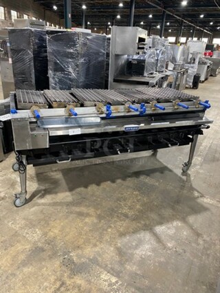 AMAZING FIND! Attias Commercial Natural Gas Powered Peruvian Style Dual Sided Rotating Charcoal Broiler Grill! All Stainless Steel! On Casters!