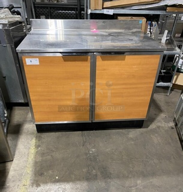 Duke Commercial Refrigerated Work/Prep Top Lowboy Cooler! With Backsplash! With 2 Doors Underneath Storage Space! With Poly Coated Racks! All Stainless Steel!