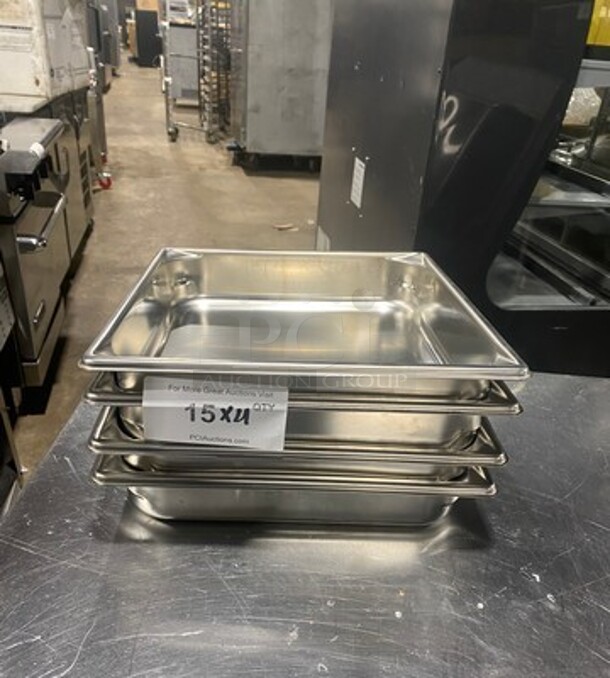 NEW! Commercial Steam Table/ Prep Table Food Pans! All Stainless Steel! 4x Your Bid!