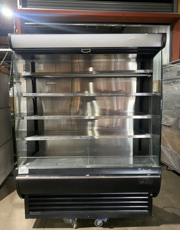Turbo Air Commercial Refrigerated Open Grab-N-Go Case Merchandiser! With View Through Sides! With Night Curtain! All Stainless Steel! Working When Removed! MODEL TOM60DXB SN: TDX6019Z050 120V 1PH
