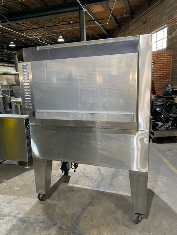 Hickory Commercial Natural Gas Powered Rotisserie Oven! With 2 View Through Doors! All Stainless Steel! On Casters! Model: N/5.8G SN: 58009  - Image 3 of 9