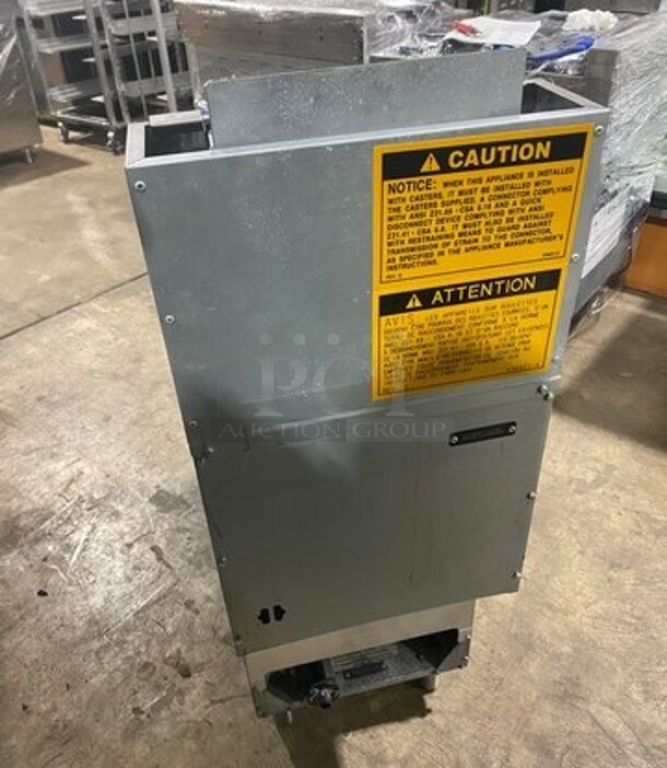 Vulcan Commercial Natural Gas Powered Deep Fat Fryer! With Frying Baskets! All Stainless Steel! On Casters! Working When Removed! MODEL 1VEG35M1 SN:DV1133289  - Image 3 of 8