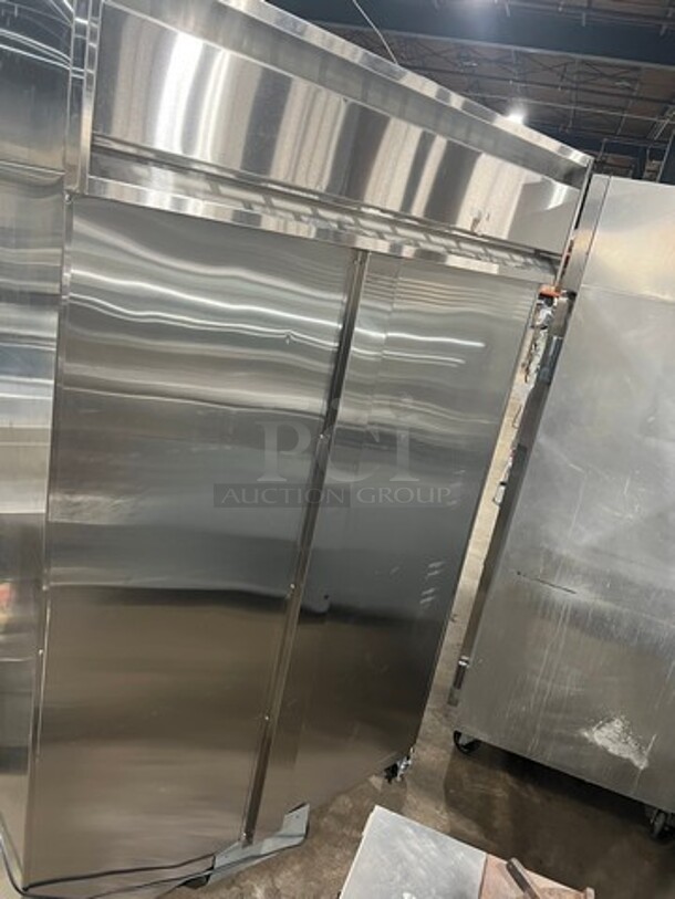 Continental Commercial 2 Door Reach In Cooler! With Poly Coated Racks! All Stainless Steel! On Casters! Model: 2RSA SN: 15196927 115V 60HZ 1 Phase - Image 4 of 12
