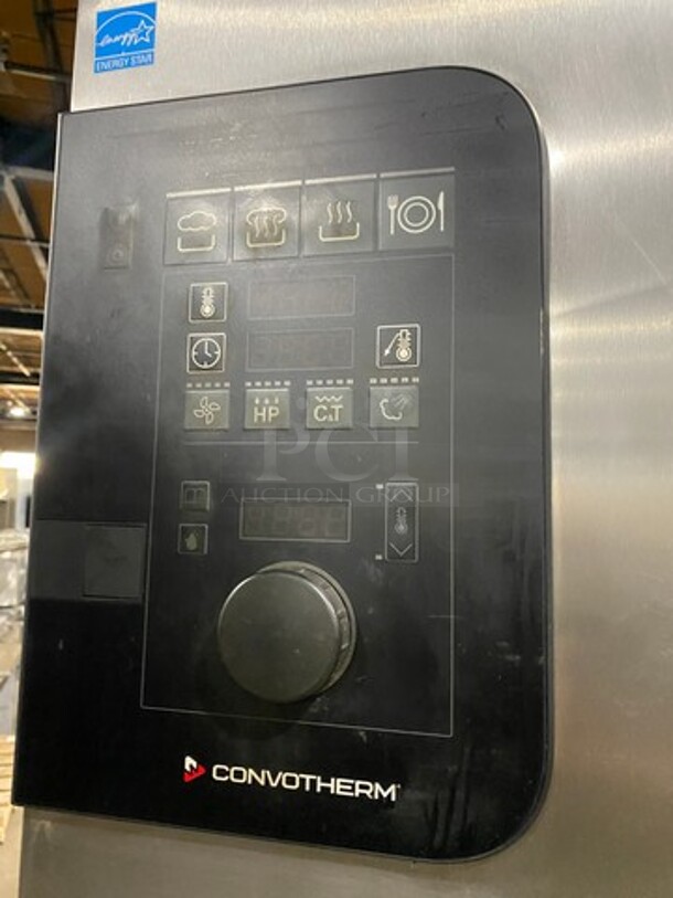 Sweet! LAte MOdel! CLEVELAND CONVOTHERM   Stainless Steel Commercial Natural Gas Powered Combination Convection Oven on Stainless Steel Equipment Stand w/ Built In Pan Rack! On Commercial Casters! Model C4eD 10.20 GS 120V/60Hz/1 Phase - Image 6 of 10