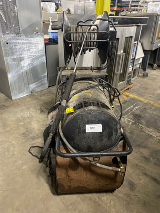 Landa Commercial Electric Powered Hot Water Pressure Washer! With Hose Reel! On Casters! Model: HOT21500D SN: 11090960100307 120V 60HZ 1 Phase