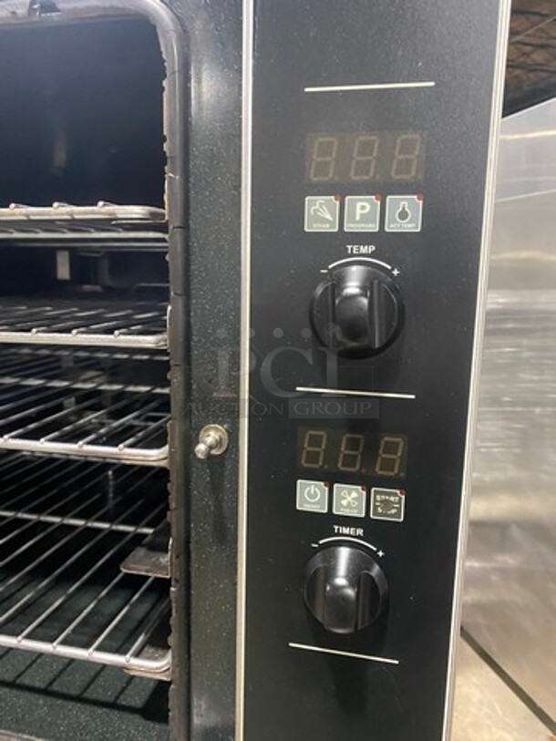 Turbo Fan Commercial Electric Powered Double Deck Convection Oven! With Metal Oven Racks! All Stainless Steel! On Legs! 2x Your Bid Makes One Unit! Model: E32D5 SN: 740087 208V - Image 8 of 11