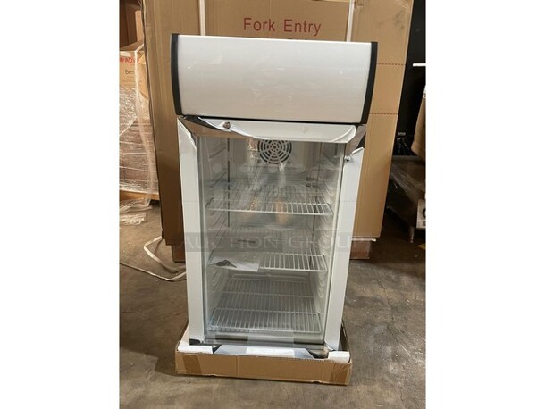 NEW IN THE BOX! Nordon Commercial Countertop Single Door Mini Reach In Cooler Merchandiser! With View Through Door! With Poly Coated Racks! Model SC80B! 110/120V! - Image 3 of 8