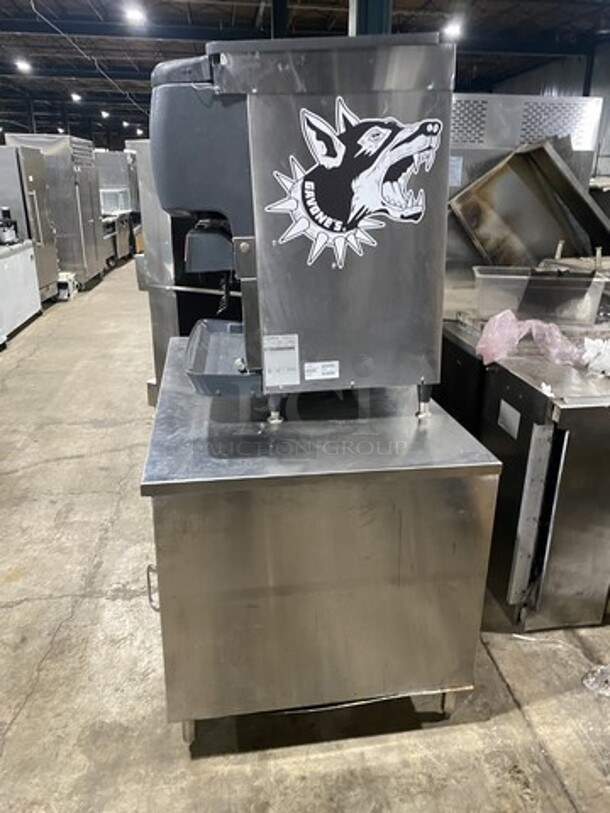 Cornelius 8 Spout Beverage Dispensing Center With Ice Bin! On All Stainless Steel Heavy Duty Beverage Counter With Underneath Storage! Model ED200 Serial 62B1145ED202! 115V 1 Phase!  - Image 3 of 8