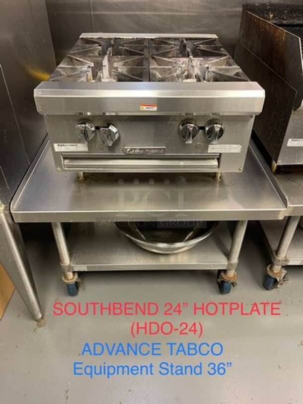 LATE MODEL! 2018 Southbend Commercial Countertop Natural Gas Powered 4 Burner Range! All Stainless Steel! On Small Legs! WORKING WHEN REMOVED! Model: HDO24 SN: 18G93411 - Image 1 of 11