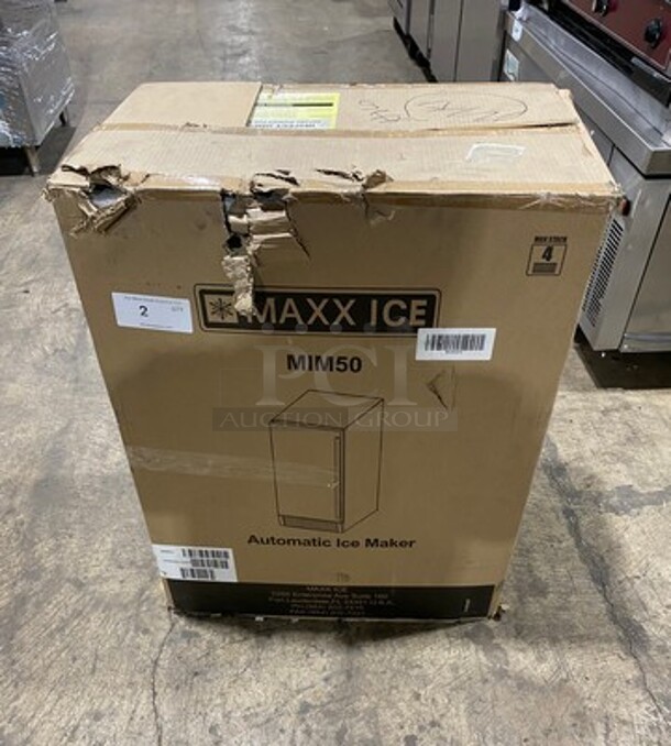 NICE! BRAND NEW! IN THE BOX! Maxx Ice Undercounter Automatic Ice Maker Machine! Model: MIM50 SN: 005009210254 115V