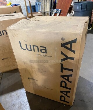 NEW Indoor/Outdoor Papatya Luna Stripe Taupe Armchair! 4x Your Bid!