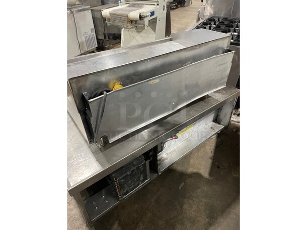 WOW! Lang Natural Gas Powered Heavy Duty Commercial Mirror Shine/Polished Top 48 Inch Thermostatic Controlled Flat Top Griddle! On Two Drawer 60 Inch Refrigerated Chef Base! On Casters! 2 X Your Bid! - Image 3 of 11