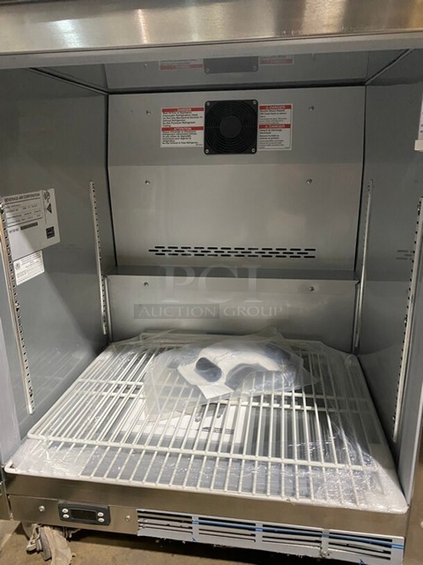 New! In Box Beverage Air One Door Refrigerated Low Boy/Work Top Cooler! MODEL WTR27AHC23 SN:14110193 115V 1PH! Working! - Image 6 of 9