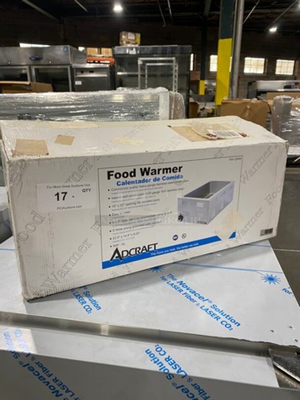 NEW! IN THE BOX! LATE MODEL! 2020 Adcraft Commercial Countertop Single Well Food Warmer! All Stainless Steel! Model: FW1200W 120V - Image 1 of 9