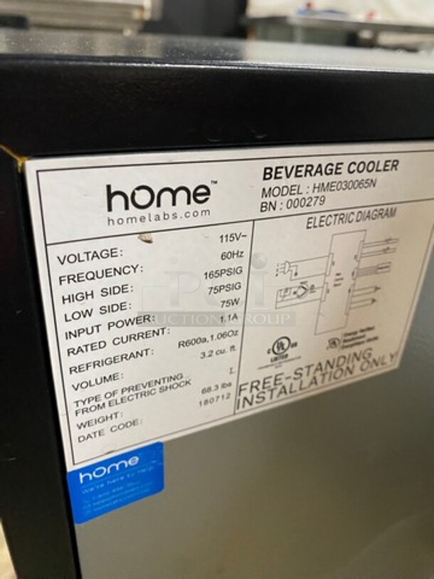 Home Countertop/ Undercounter Mini Fridge! With View Through Door! With Racks! Model: HME030065N 115V - Image 5 of 7