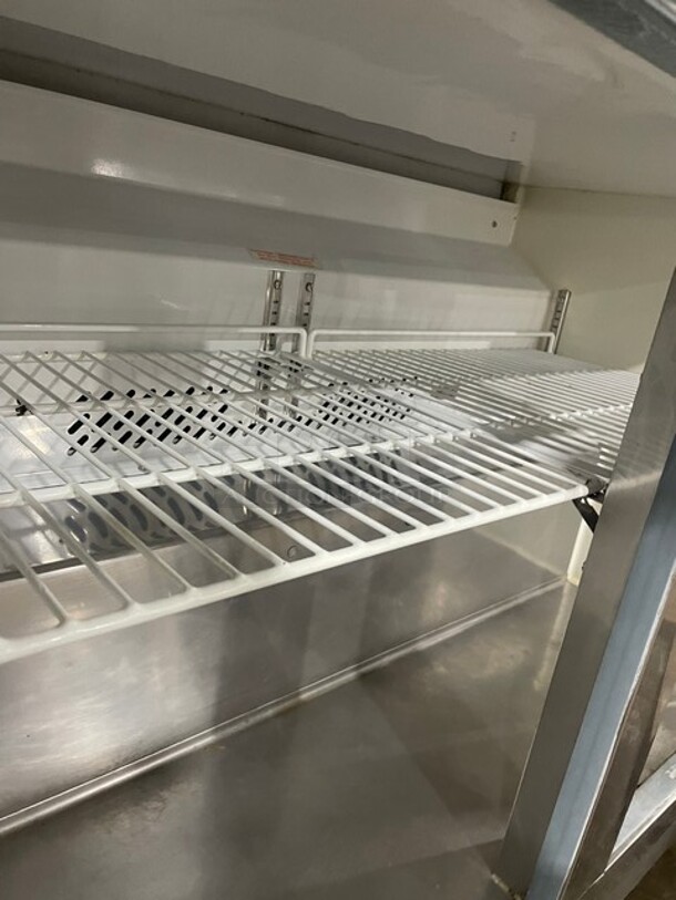 Artic Air Commercial 2 Door Work Top Cooler! All Stainless Steel! With Poly Coated Racks! 115V! On Casters! Model: AUC48R SN: 499185!  - Image 6 of 8
