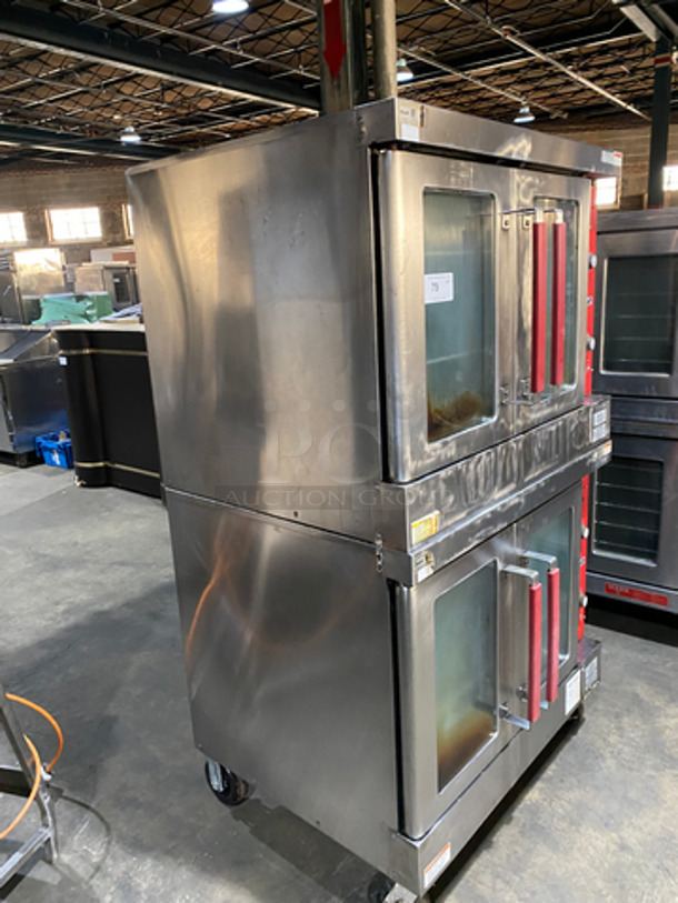 Vulcan Commercial Double Deck Convection Oven! With View Through Doors! Metal Oven Racks! All Stainless Steel! On Casters! 2x Your Bid Makes One Unit! - Image 2 of 9