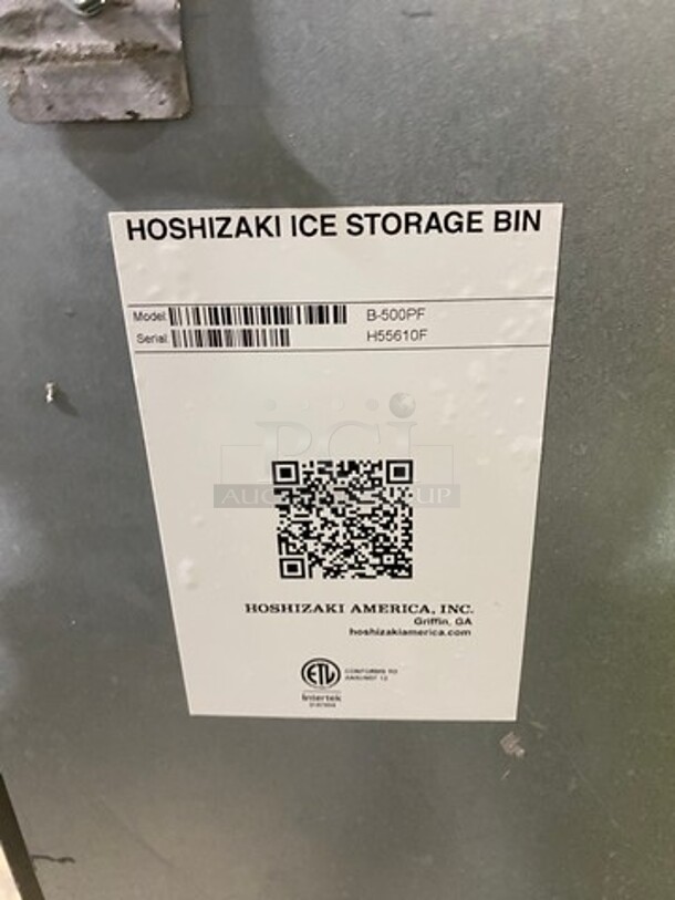 Hoshizaki Commercial Ice Making Machine! On Commercial Ice Bin! All Stainless Steel! On Legs! Model: KM901MRJ SN: H20872K 208/230V 60HZ 1 Phase - Image 7 of 11