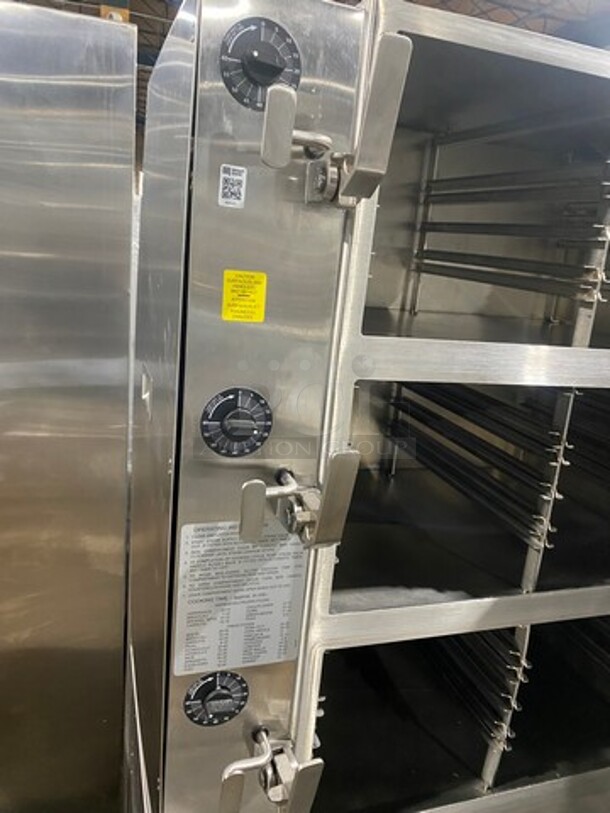 WOW! Cleveland Stainless Steel Commercial Floor Style Natural Gas Powered 3 Deck Pressure Steam Cabinet!! MODEL PGM3003 SN:190323050457 115V 1PH - Image 10 of 12