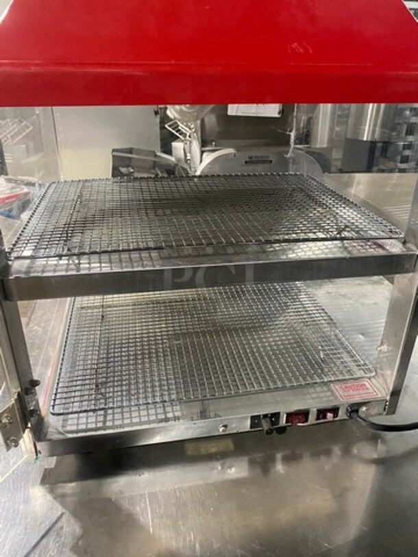 Wisco Commercial Countertop Electric Powered Heated Food Display Case! Glass All Around! With Rear Access! Stainless Steel Body! Model: 6801 SN: 9033 120V - Image 4 of 7