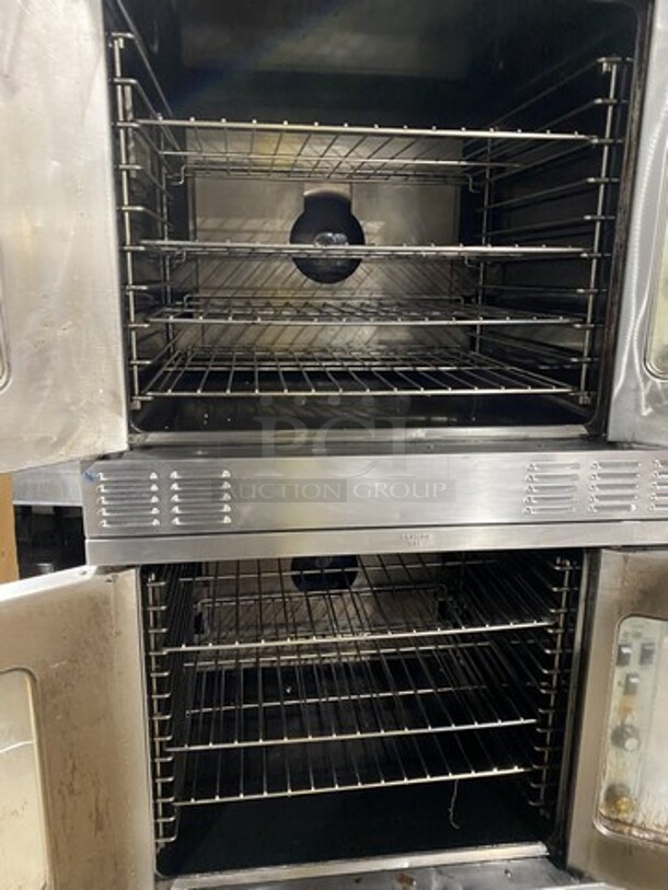 Great! US Range/Garland Natural Gas Powered Double Stacked Convection! Summit Series! With View Through Doors! With Metal Racks! Model SUMG100 Serial 1609100102756!  On Legs! 2 X Your Bid Makes One Unit! - Image 5 of 12